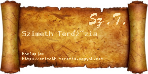 Szimeth Terézia névjegykártya